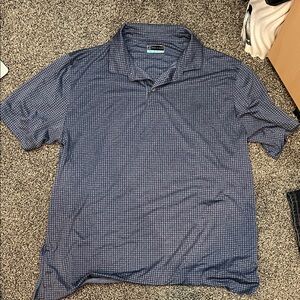 PGA Tour Blue Checkered Polo Shirt